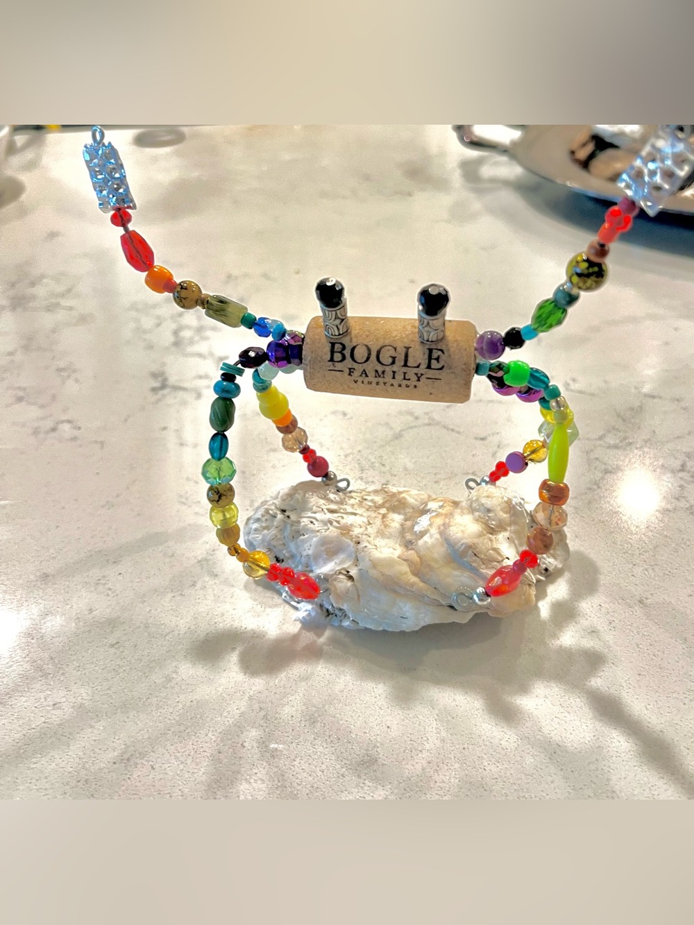 Wine cork Crab rainbow beads